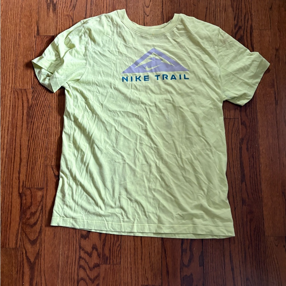 Nike Light Green Crewneck T-Shirt with Blue Logo